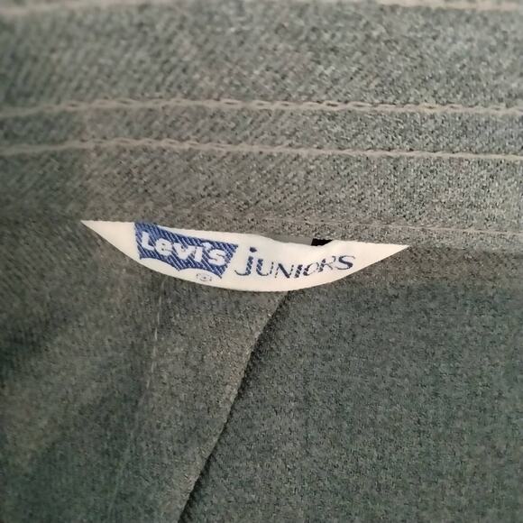 Vintage 70's Levi's Juniors Women's Grey Slacks Very High Waist Long Length - Picture 2 of 7